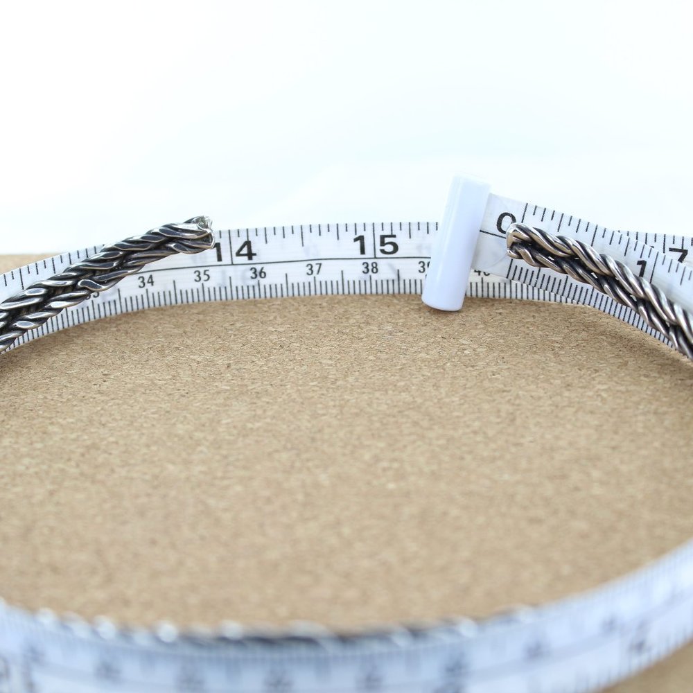 925 Sterling silver braided cuff necklace - Picture 2 of 5